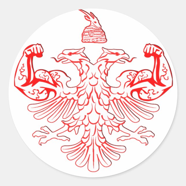 Albanian Power Classic Round Sticker (Front)
