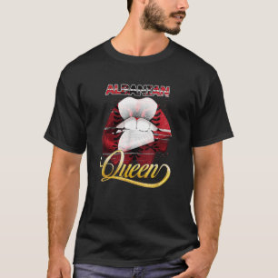 Albanian Pride Flag Lip Women Girls Albanian Queen T-Shirt
