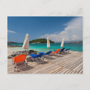 Albanian Riviera, Ksamil, town beachfront Postcard