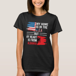 Albanian Roots American Flag Albania Heritage T-Shirt