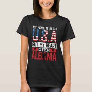 Albanian Roots American Flag Albania Heritage T-Shirt