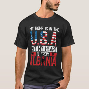 Albanian Roots American Flag Albania Heritage T-Shirt
