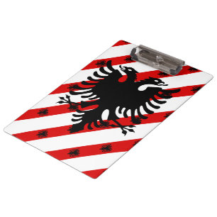 Albanian stripes flag clipboard