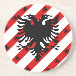 Albanian stripes flag coaster