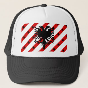 Albanian stripes flag trucker hat
