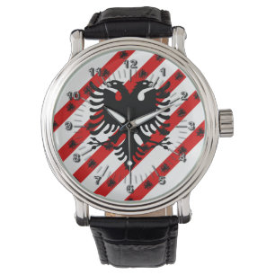 Albanian stripes flag watch