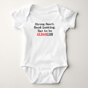 albanian strong baby bodysuit