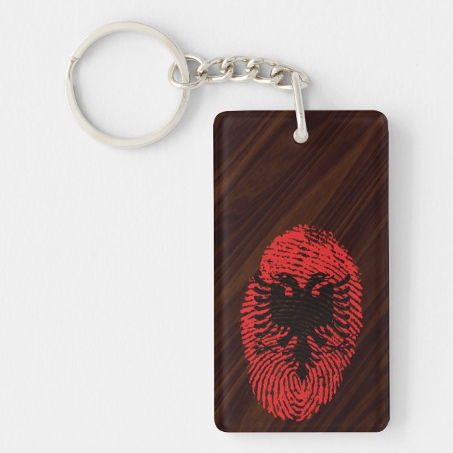Albanian touch fingerprint flag key ring (Front)