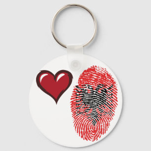 Albanian touch fingerprint flag key ring
