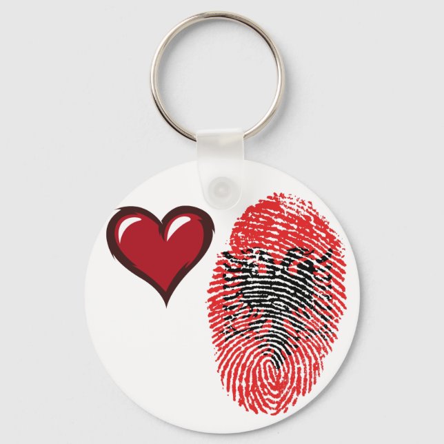 Albanian touch fingerprint flag key ring (Front)