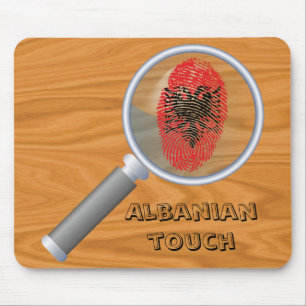Albanian touch fingerprint flag mouse mat