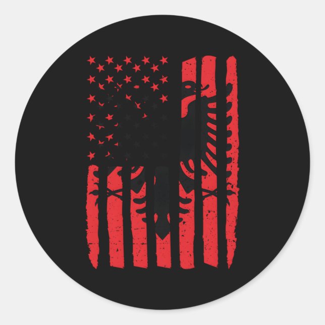 Albanian Usa Flag Kosovo Albanians Classic Round Sticker (Front)