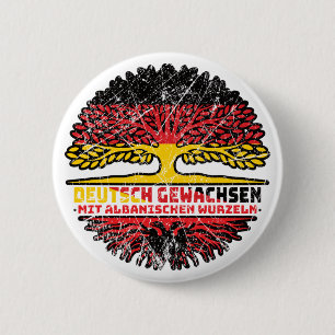 Albanien Albanisch Deutsch Deutschland Baum Wurzel 6 Cm Round Badge