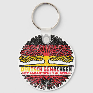 Albanien Albanisch Deutsch Deutschland Baum Wurzel Key Ring
