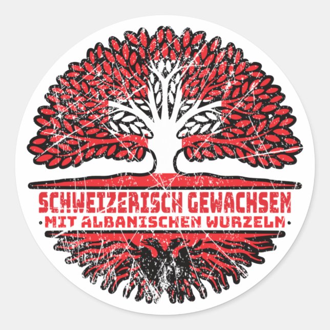 Albanien Albanisch Schweizer Schweiz Baum Wurzel Classic Round Sticker (Front)