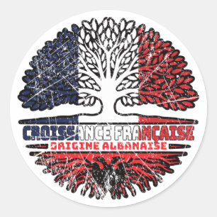 Albanien Französisch-Frankreich-Baumroots-Flagge Classic Round Sticker