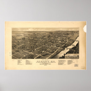 Albany Georgia 1885 Panoramic Map Poster