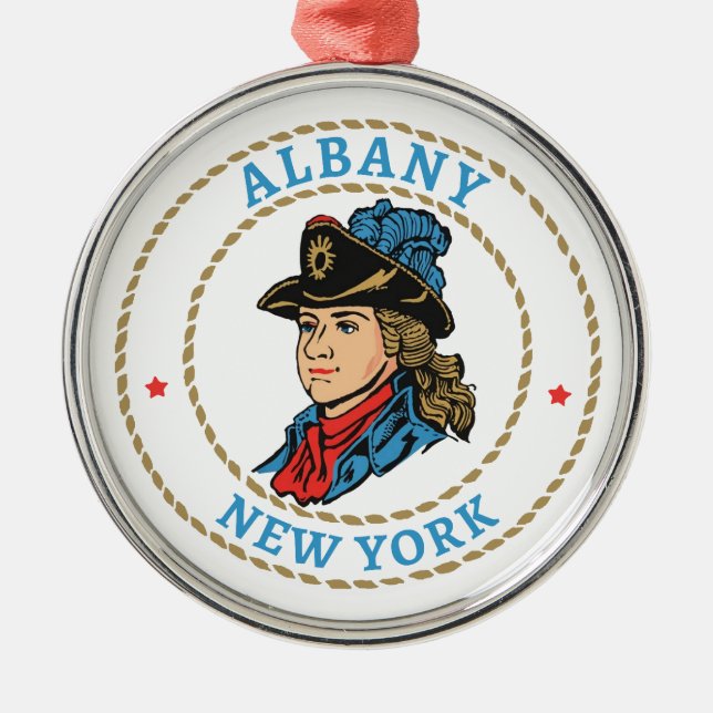 Albany New York Colonial Metal Tree Decoration (Front)