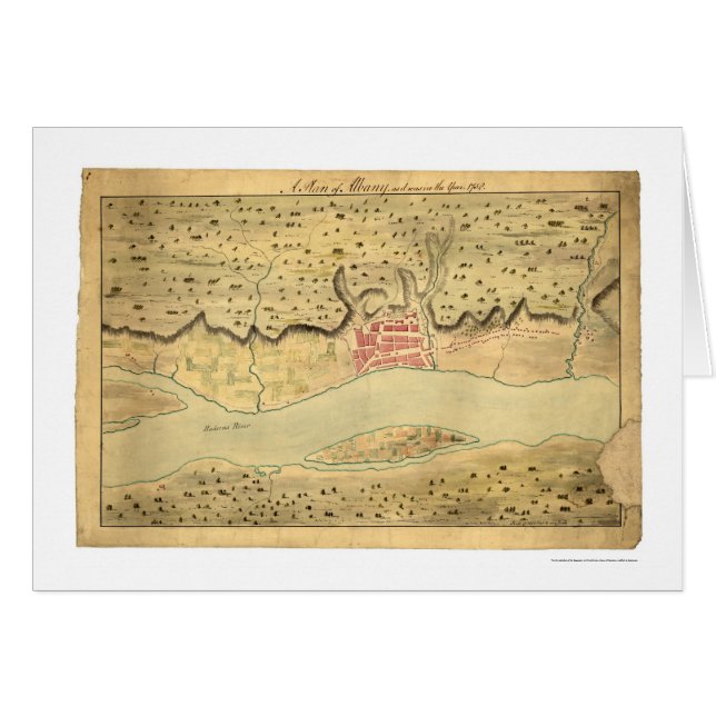 Albany New York Early Map 1758 (Front Horizontal)