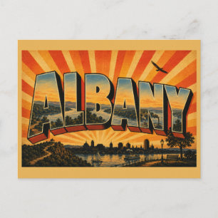 Albany New York Hudson River Valley Art Postcard
