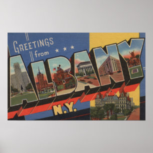 Albany, New York - Large Letter Scenes Poster