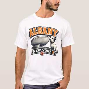 Albany New York Nipper Dog Landmark Retro Design T-Shirt