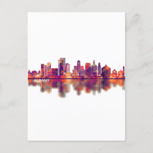 Albany New York Skyline Invitation Postcard