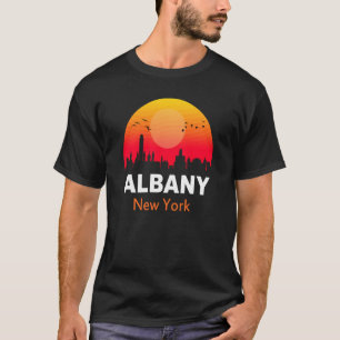 Albany New York Vintage Sunset Retro City State US T-Shirt