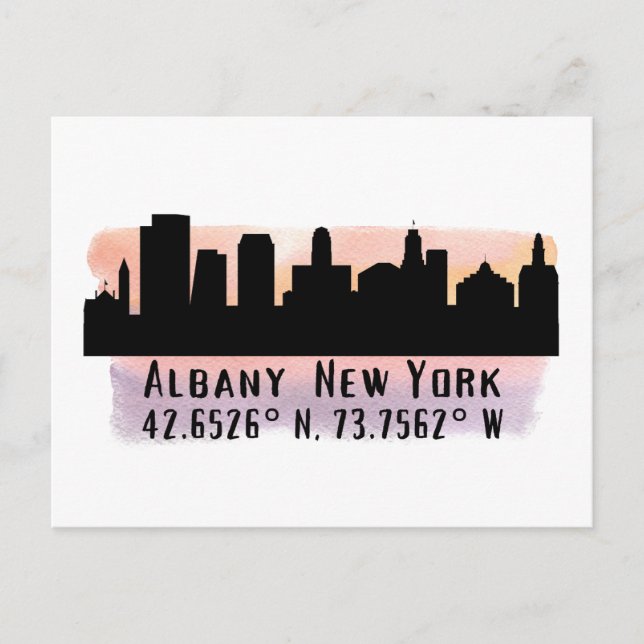 Albany NY City Skyline  Postcard (Front)