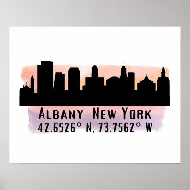 Albany NY City Skyline  Poster (Front)