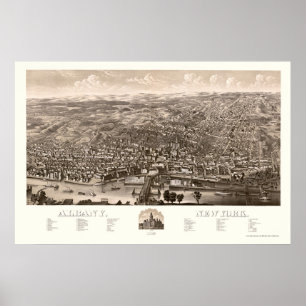 Albany, NY Panoramic Map - 1879 Poster