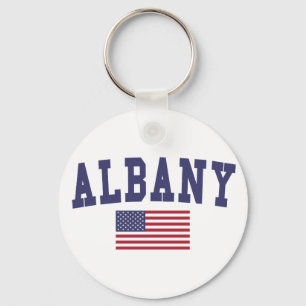 Albany OR US Flag Key Ring