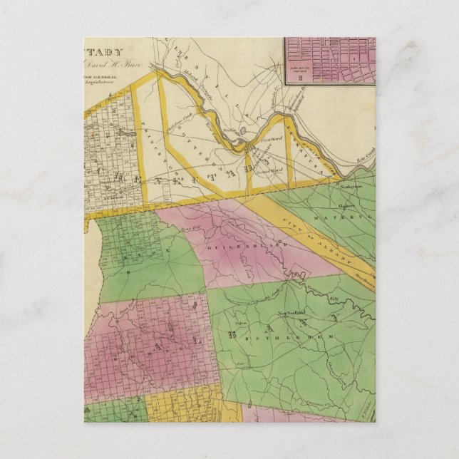 Albany, Schenectady counties Postcard (Front)