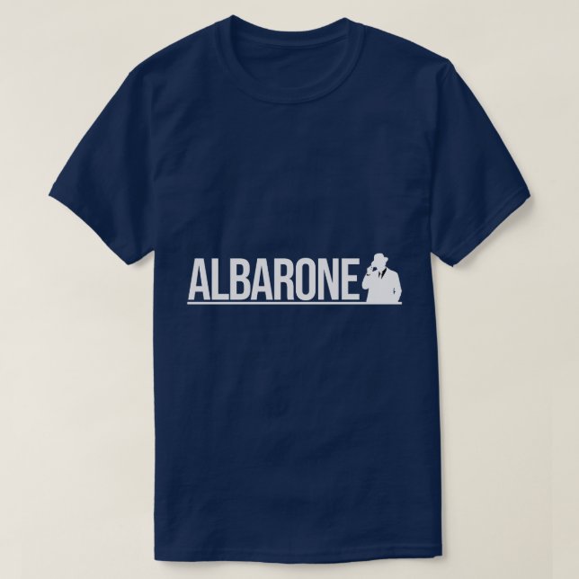 Albarone Gangster Silhouette Graphic - White T-Shirt (Design Front)