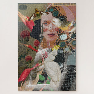 Alba's Bird Study Collage Art Jigsaw Puzzle