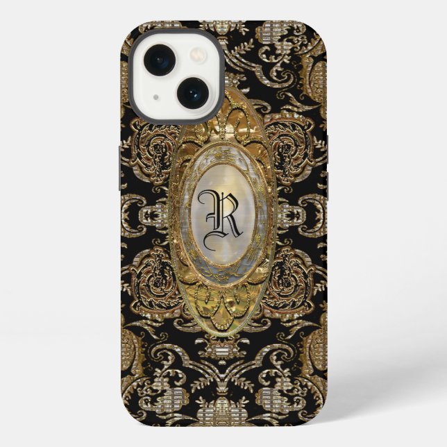 Albatronia Elegant Monogram iPhone Case (Back)