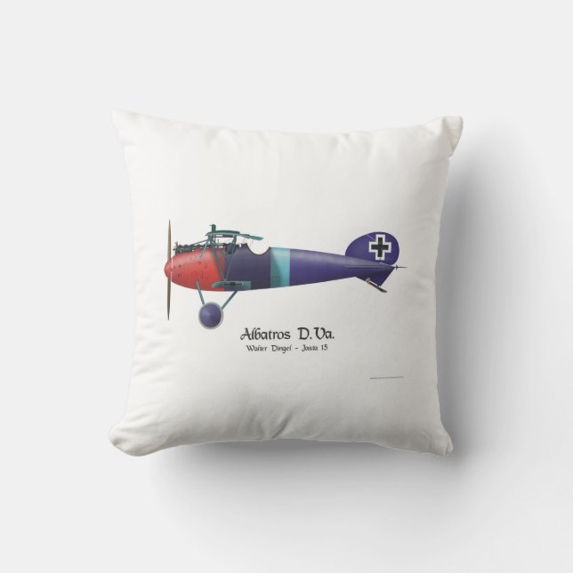 Albatros D.Va WW1 German Fighterplane Lt. Dingel Cushion (Front)