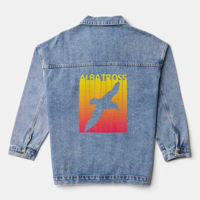 Albatross Bird Retro Costume  Denim Jacket (Back)