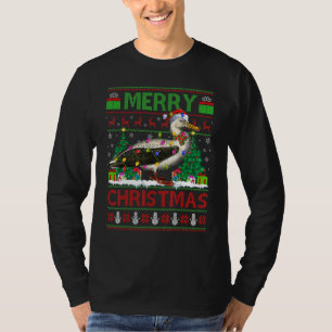 Albatross Bird Xmas Lights Ugly Albatross Christ T-Shirt