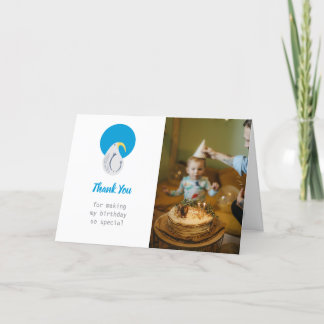 Albatross Blue and White Party Thank You Card