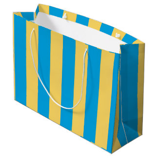 Albatross Blue and Yellow Striped Large Gift Bag