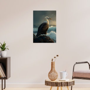 Albatross Over Stormy Seas Poster