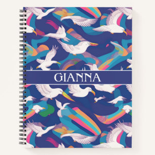 Albatross Rainbow Colorful Personalized Pattern Notebook