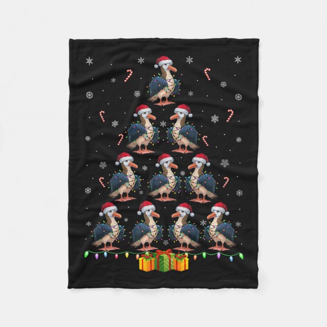 Albatross Santa Hat Xmas Lights Men Women Christma Fleece Blanket (Front)