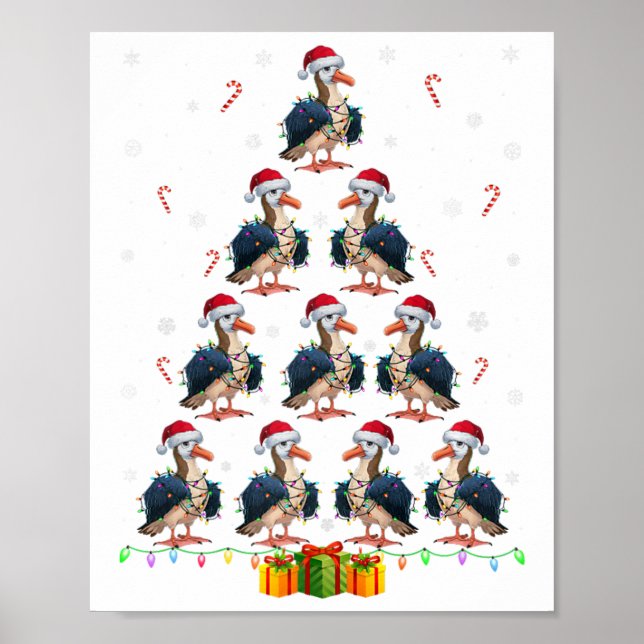 Albatross Santa Hat Xmas Lights Men Women Christma Poster (Front)