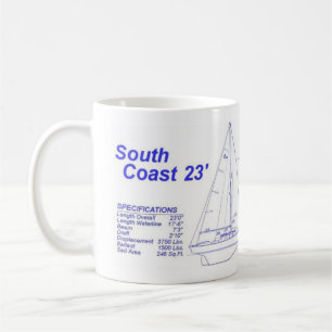 Alberg designed South Coast 23 Sailboat Coffee Mug
