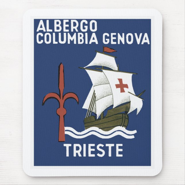 Albergo Columbia Genoa ~ Trieste Mouse Mat (Front)