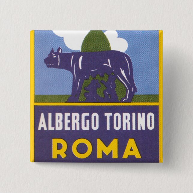 Albergo Torino 15 Cm Square Badge (Front)