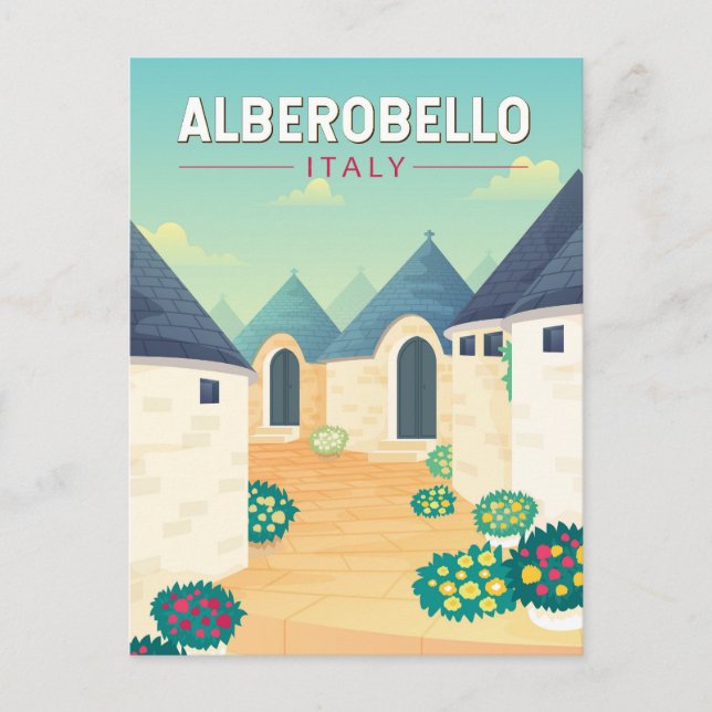 Alberobello Italy  Travel Art Vintage Postcard (Front)