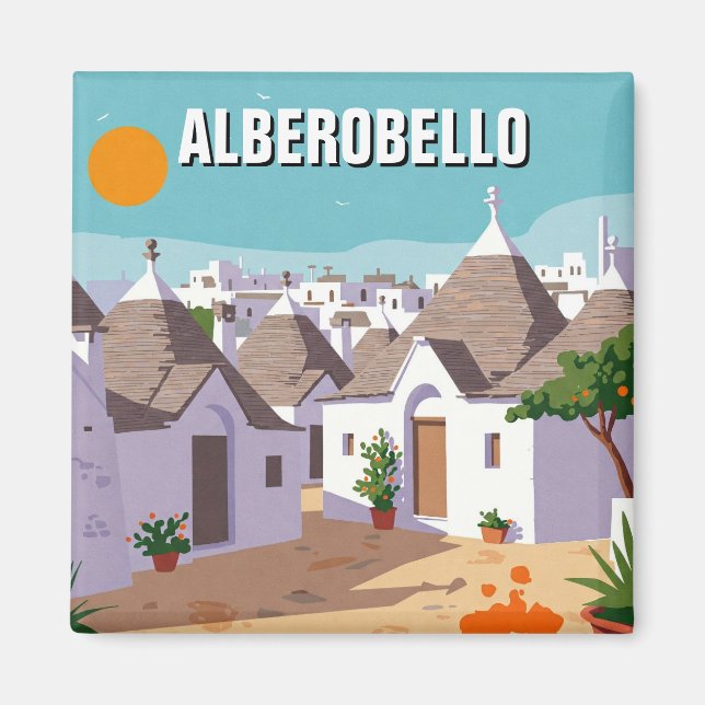 Alberobello Italy Trulli houses Travel abstract Magnet (Front)